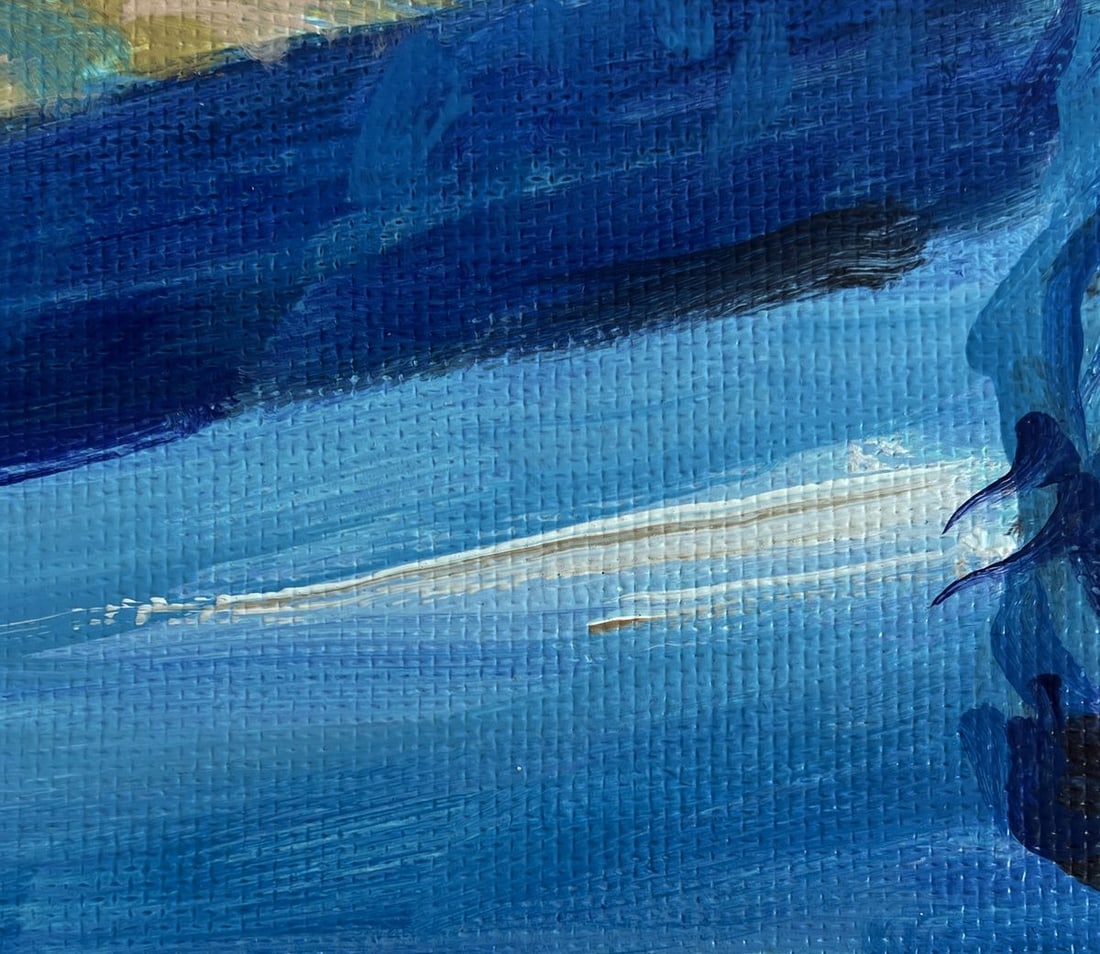 Acrylic painting Snow capped mountain peak Mykhailo Patskan - 7