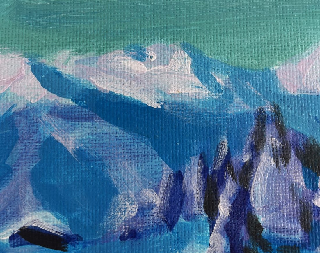 Acrylic painting After the winter snowstorm Mykhailo Patskan - 5