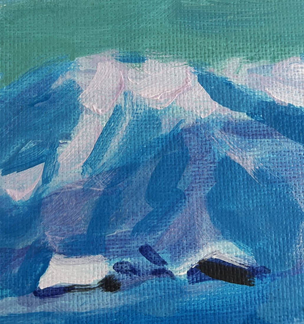 Acrylic painting After the winter snowstorm Mykhailo Patskan - 6