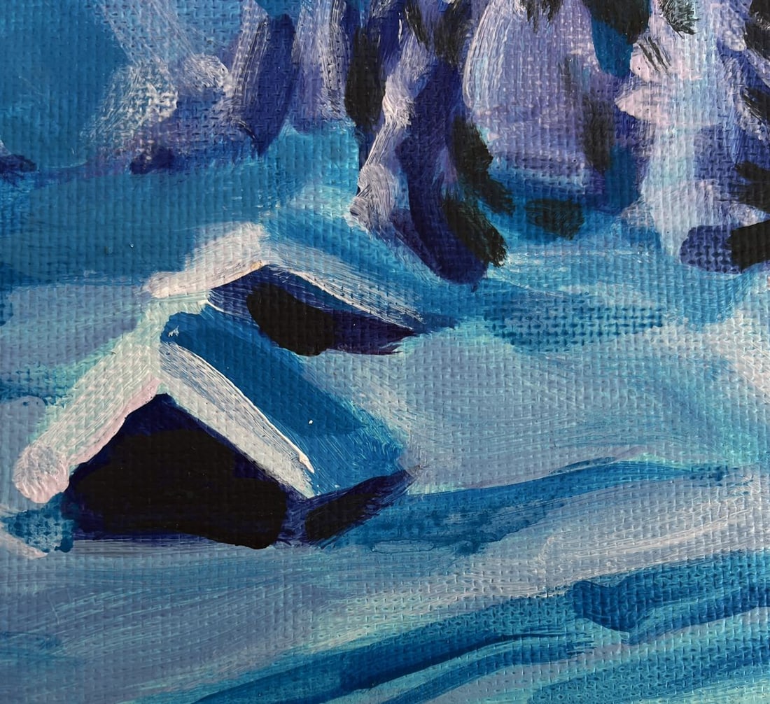 Acrylic painting After the winter snowstorm Mykhailo Patskan - 7