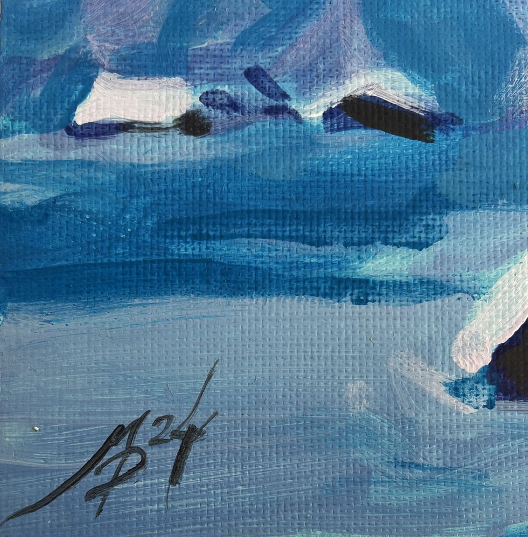 Acrylic painting After the winter snowstorm Mykhailo Patskan - 9