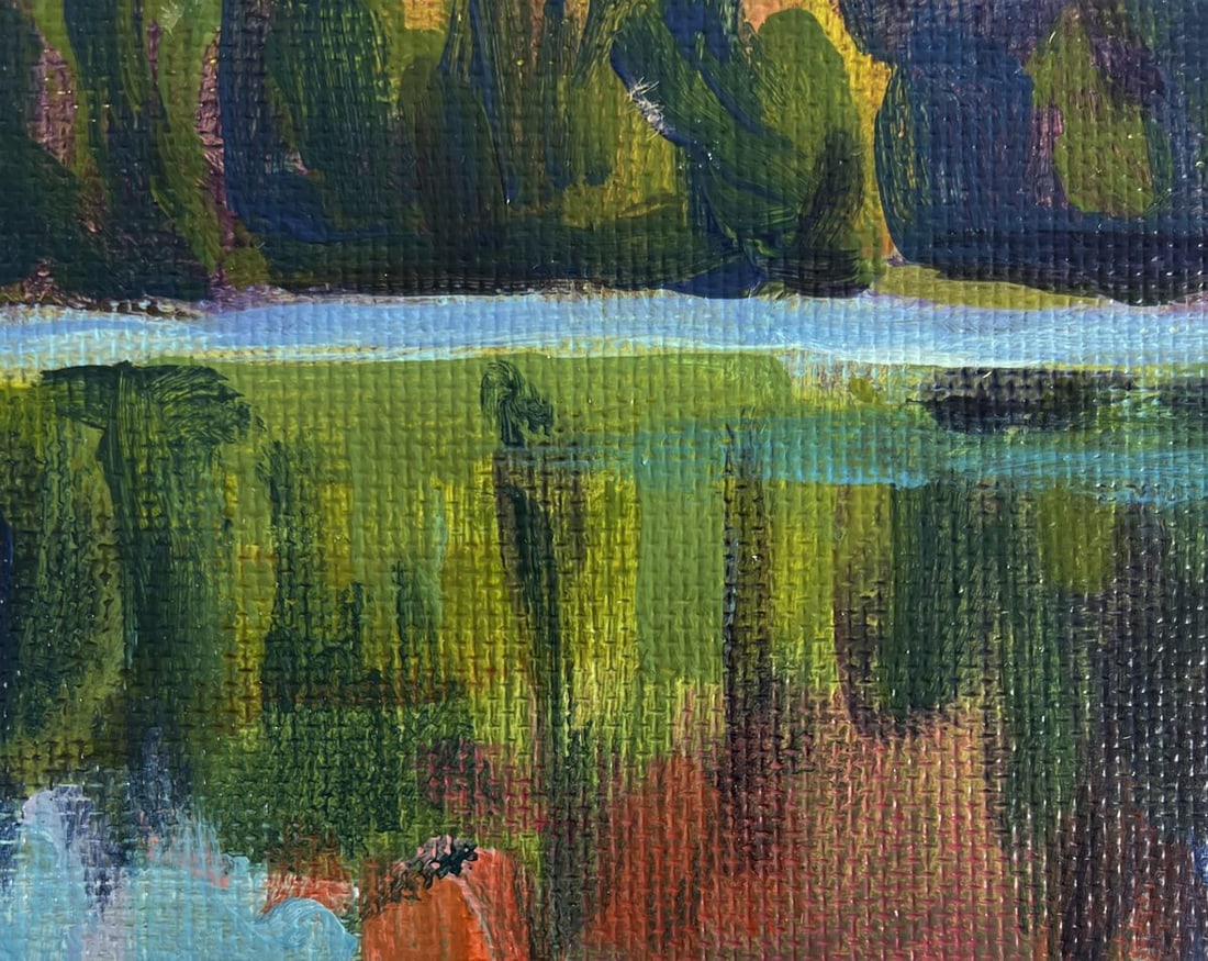 Acrylic painting Lake in the mountains Mykhailo Patskan - 7