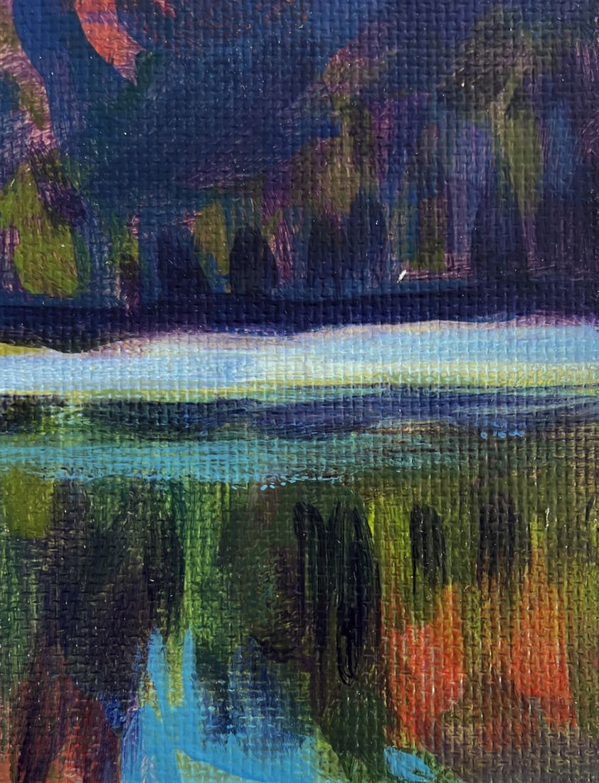 Acrylic painting Lake in the mountains Mykhailo Patskan - 8