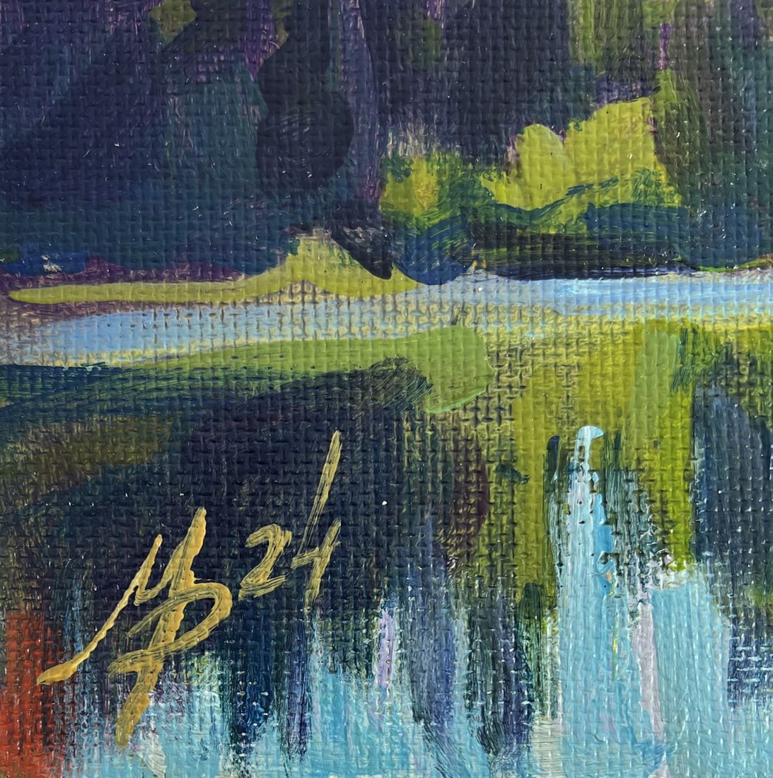 Acrylic painting Lake in the mountains Mykhailo Patskan - 9
