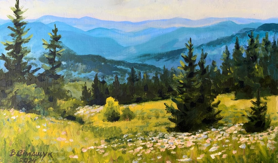 Oil painting Mountain Valley Valentina Simashchuk (1 of 12)