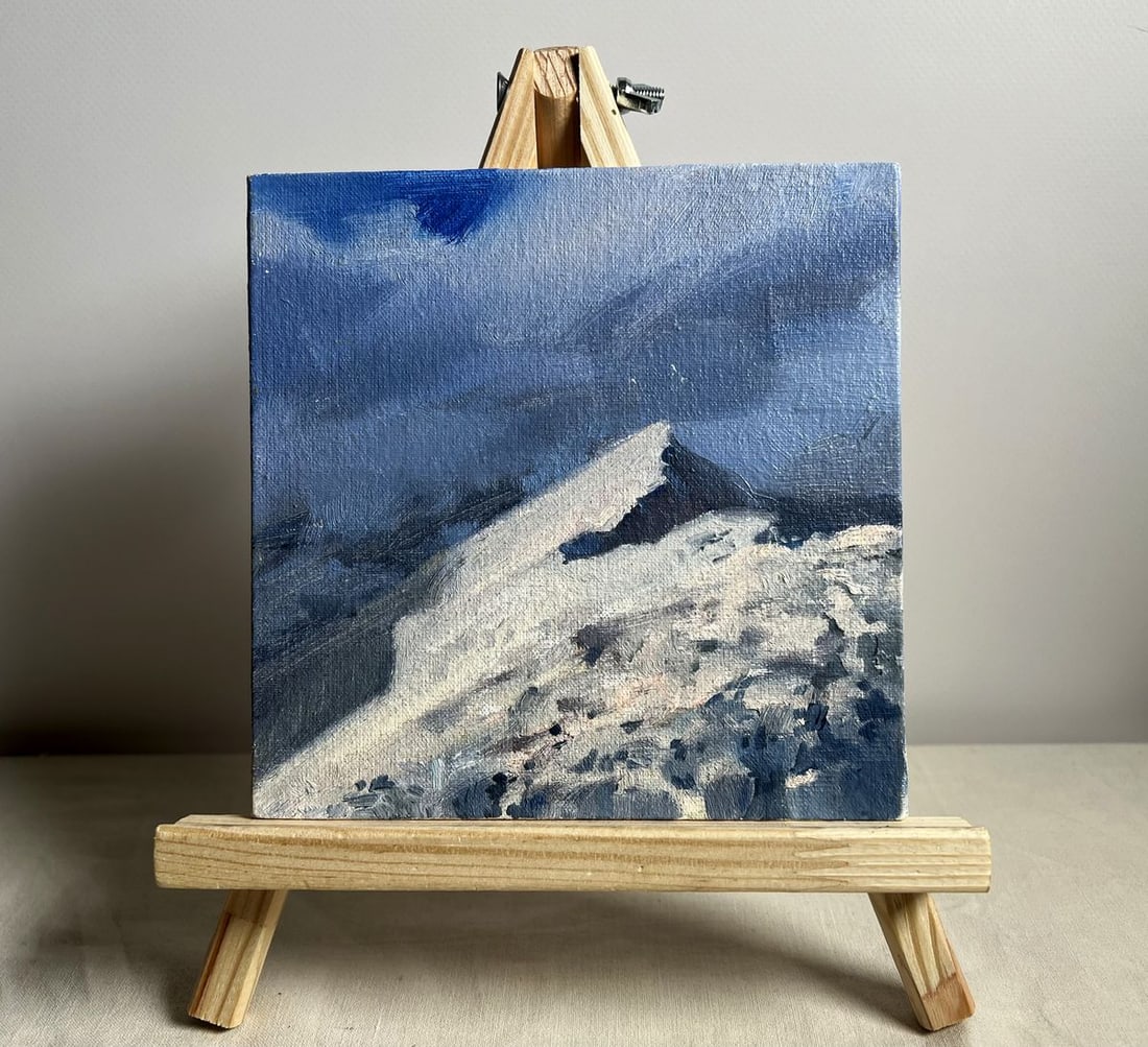 Oil painting On top of a snowy mountain Tatyana Derdey (1 of 9)