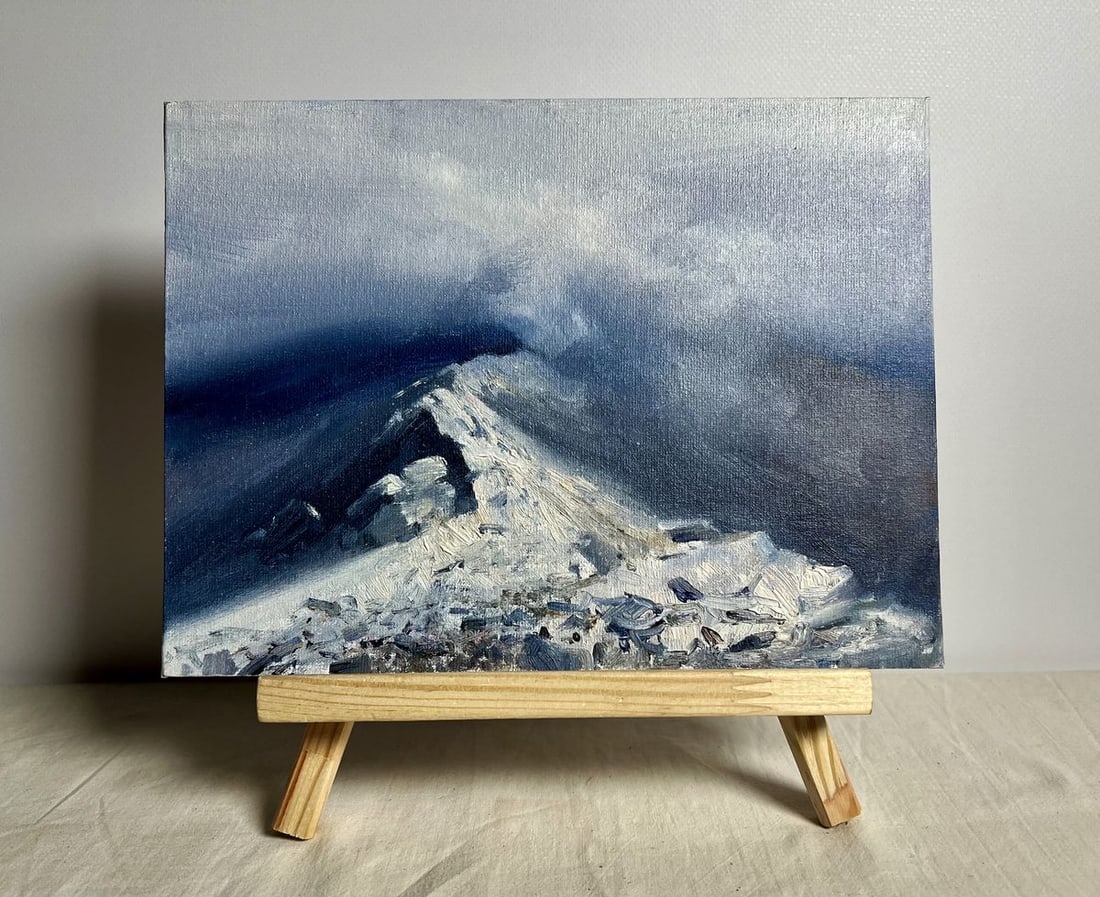 Oil painting Snow storm in the mountains Tatyana Derdey (1 of 9)