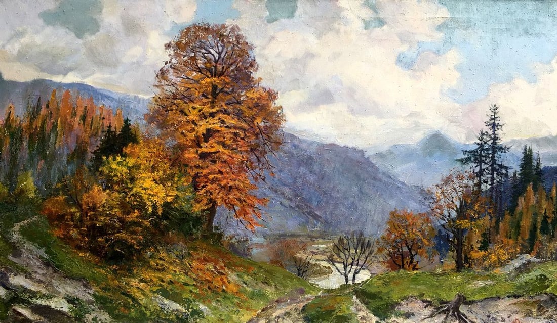 Oil painting Autumn in the Carpathians Rudenko Vladimir Mikhailovich (1 of 10)