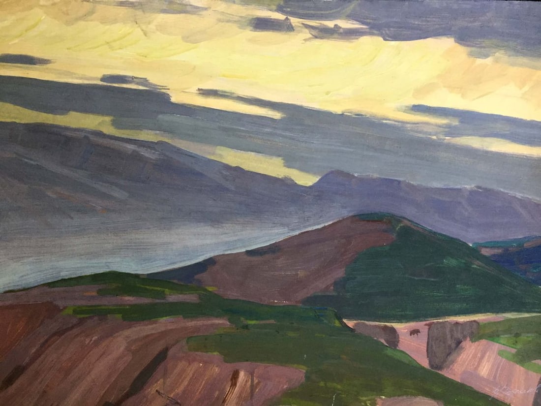 Gouache painting Mountain landscape Chernikov Vladimir Mikhailovich - 2
