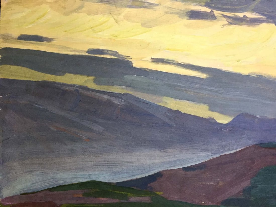 Gouache painting Mountain landscape Chernikov Vladimir Mikhailovich - 4