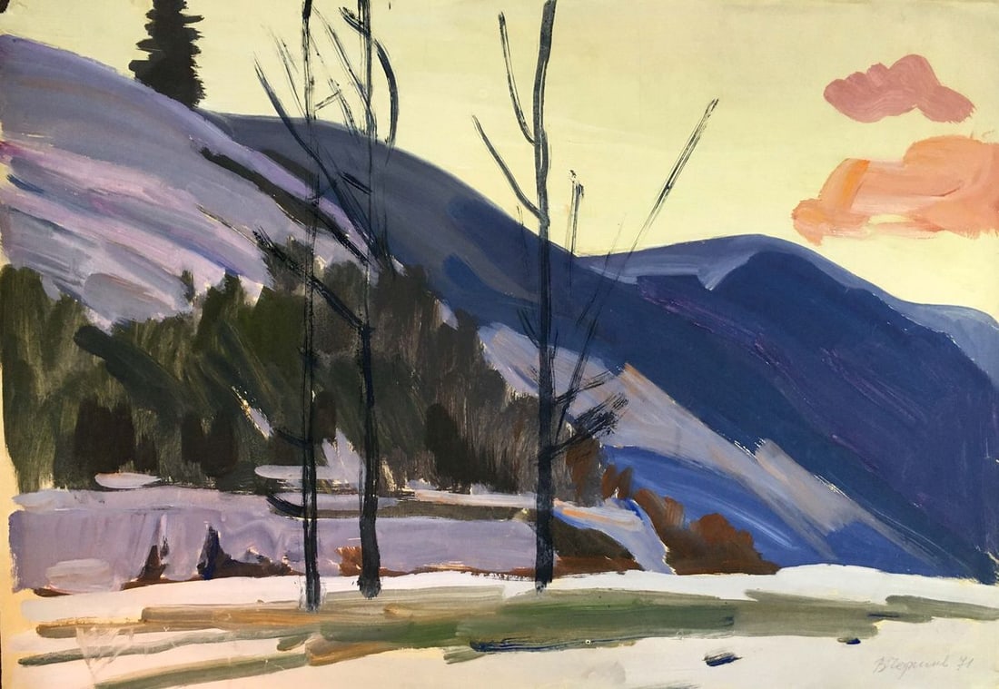 Gouache painting Autumn landscape Chernikov Vladimir Mikhailovich (1 of 10)