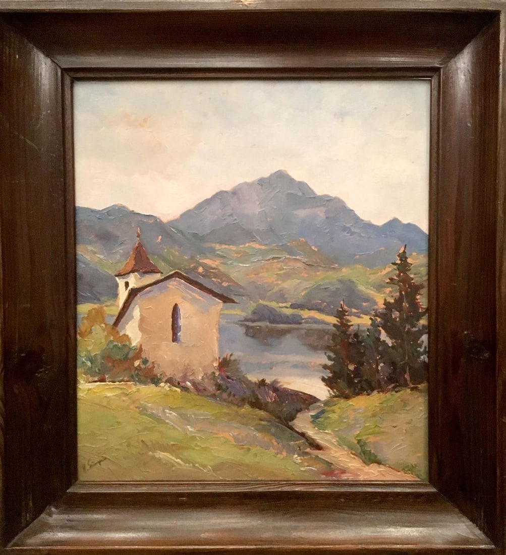 Oil painting Church by the river (1 of 10)