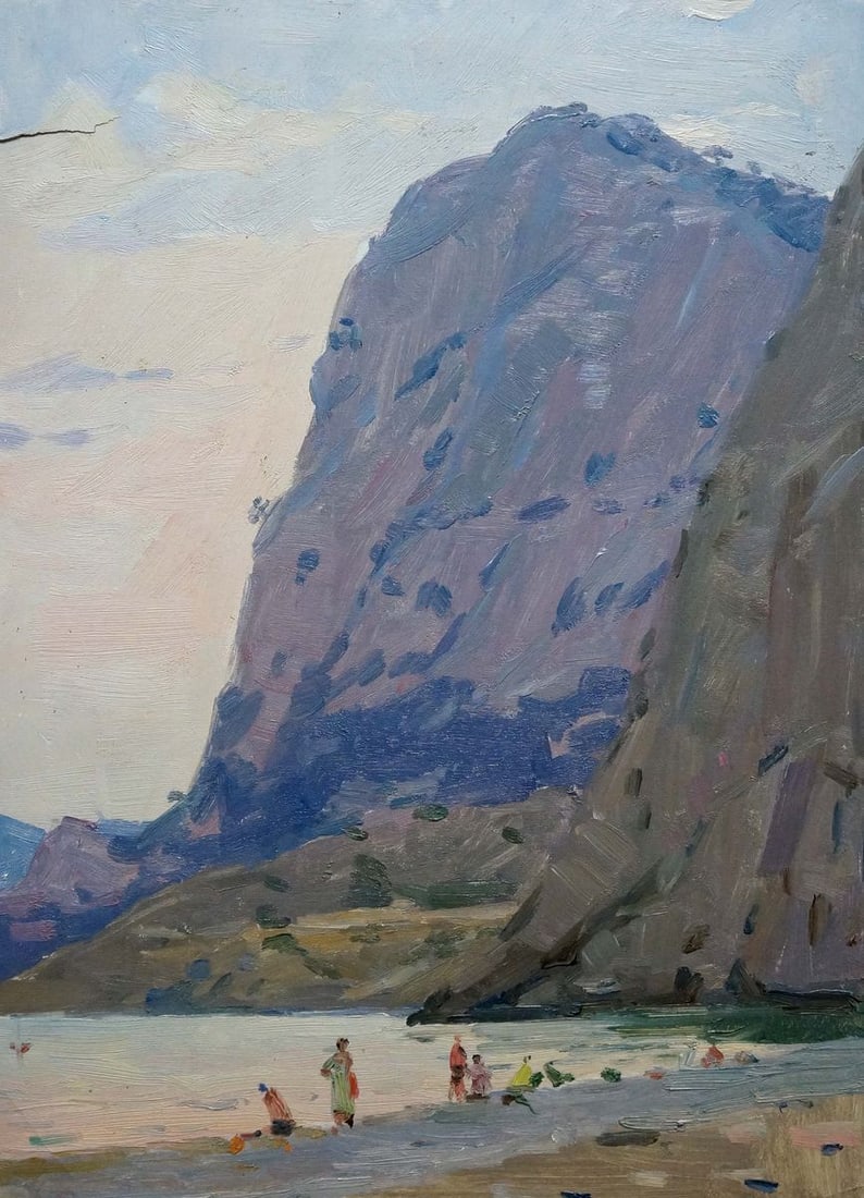 Oil painting Children by the shore Bortnikov Nikolay Fedorovich: Title: Oil painting Children by the shore Bortnikov Nikolay Fedorovich Description: NoVerns 417 *** ABOUT THIS PAINTING *** * TITLE: "Children by the shore" * ARTISTS: Bortnikov Nikolay Fedorovich * S