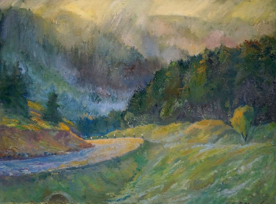 Oil painting Road to the forest Minka Alexander Fedorovich: Title: Oil painting Road to the forest Minka Alexander Fedorovich Description: NoVerns 1008 *** ABOUT THIS PAINTING *** * TITLE: "Road to the forest" * ARTISTS: Mynka (Minka) Alexander Fedorovich * SI