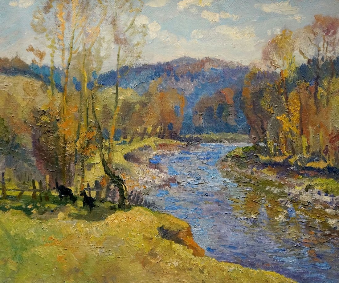 Oil painting Village edge Minka Alexander Fedorovich (1 of 8)