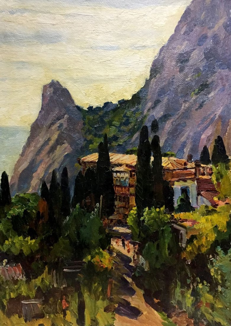 Oil paniting City Simeiz Kolomoitsev Petr Mikhailovich (1 of 12)