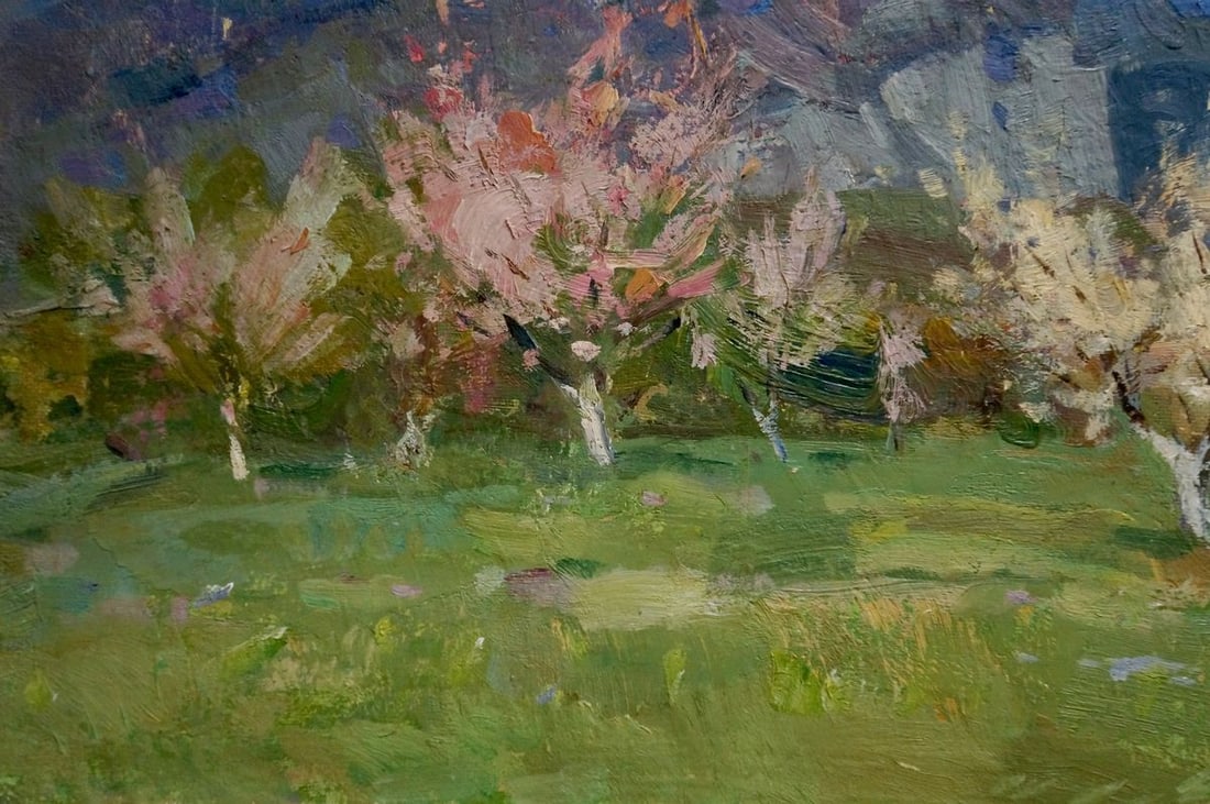 Oil painting Trees are blooming Strelov Arkady Efimovich - 2