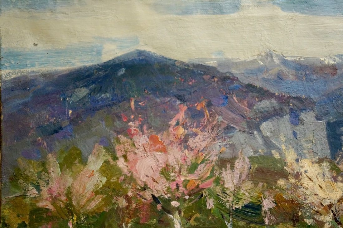 Oil painting Trees are blooming Strelov Arkady Efimovich - 3