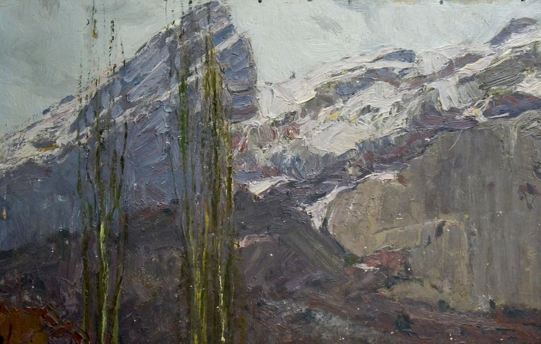 Oil painting Mountain landscape Peter Kuzmich Stolyarenko - 3