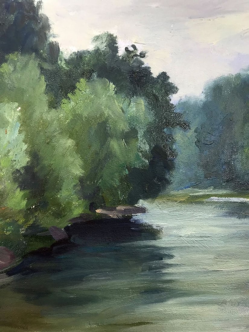 Oil painting River bank Boris Serdyuk - 6