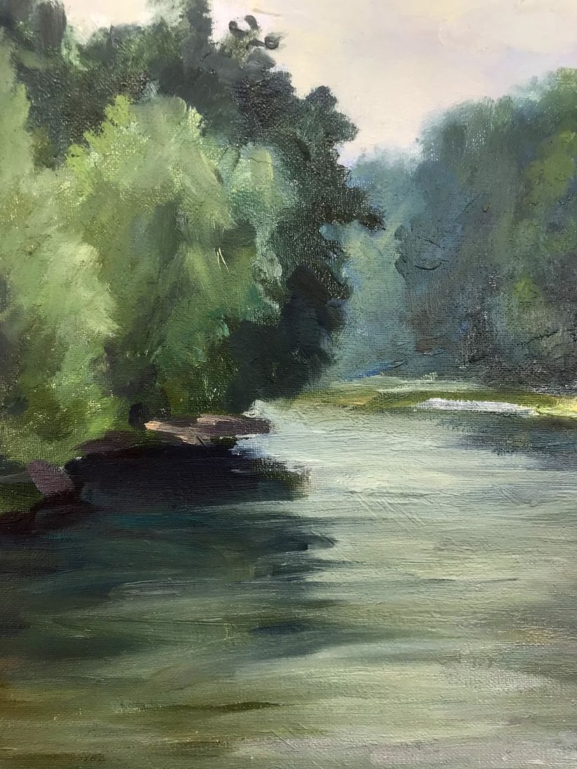 Oil painting River bank Boris Serdyuk - 7