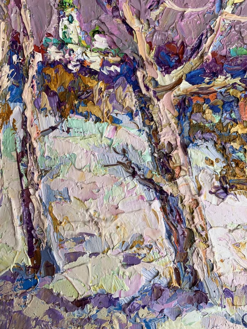 Oil painting The first snow fell Oksana Kalenyuk - 10