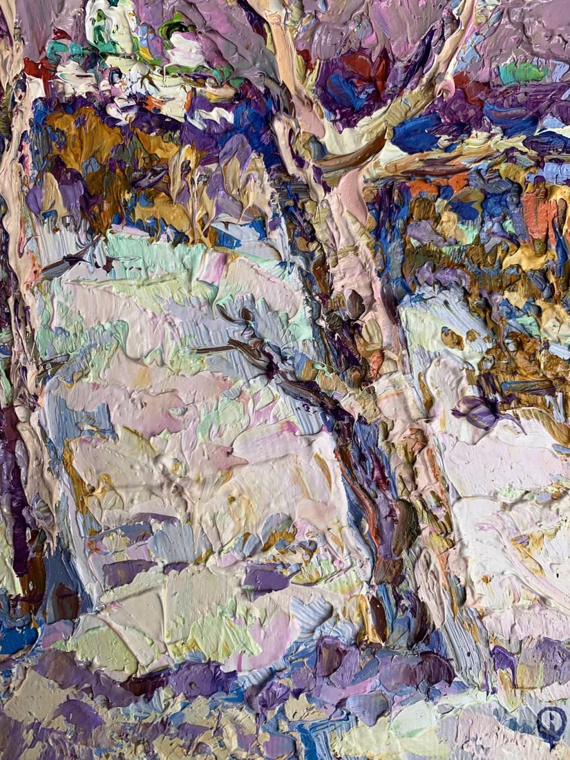 Oil painting The first snow fell Oksana Kalenyuk - 11