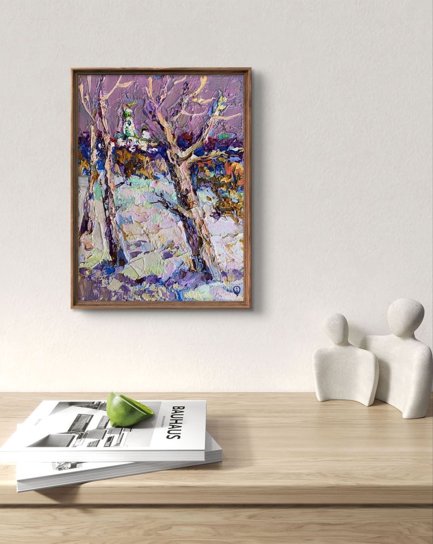 Oil painting The first snow fell Oksana Kalenyuk - 3