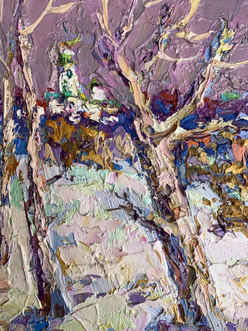 Oil painting The first snow fell Oksana Kalenyuk - 6