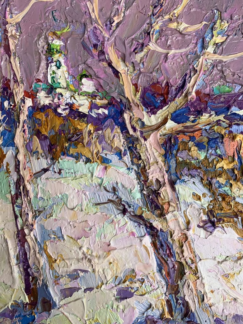 Oil painting The first snow fell Oksana Kalenyuk - 7