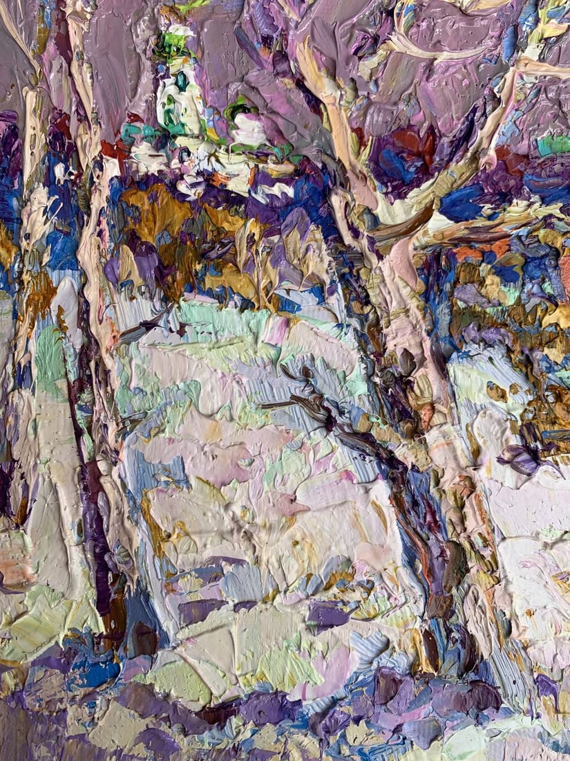 Oil painting The first snow fell Oksana Kalenyuk - 8