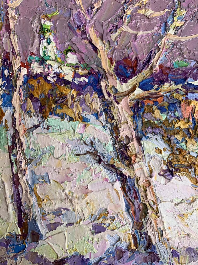 Oil painting The first snow fell Oksana Kalenyuk - 9