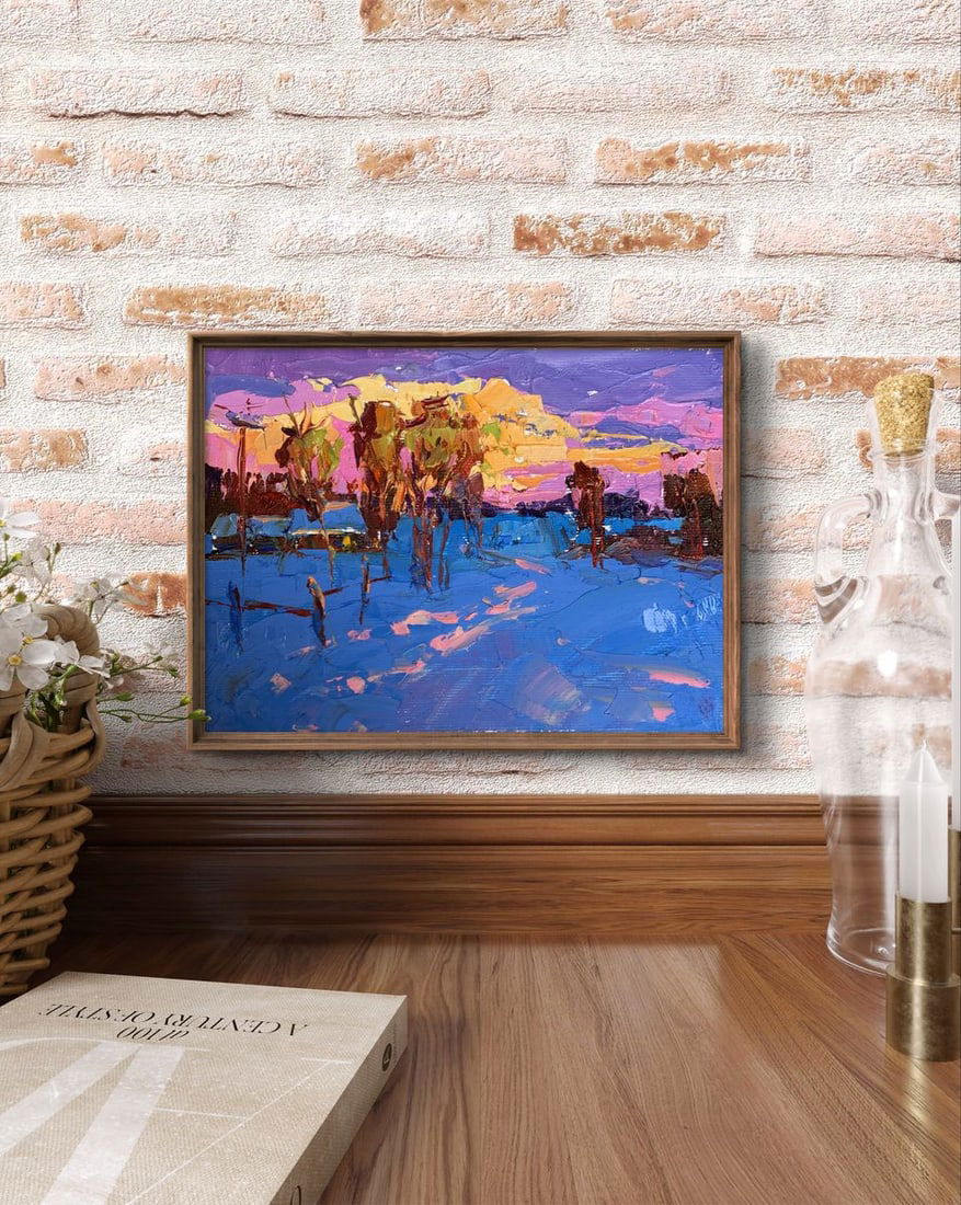 Oil painting In the evening in the cold Oksana Kalenyuk - 3