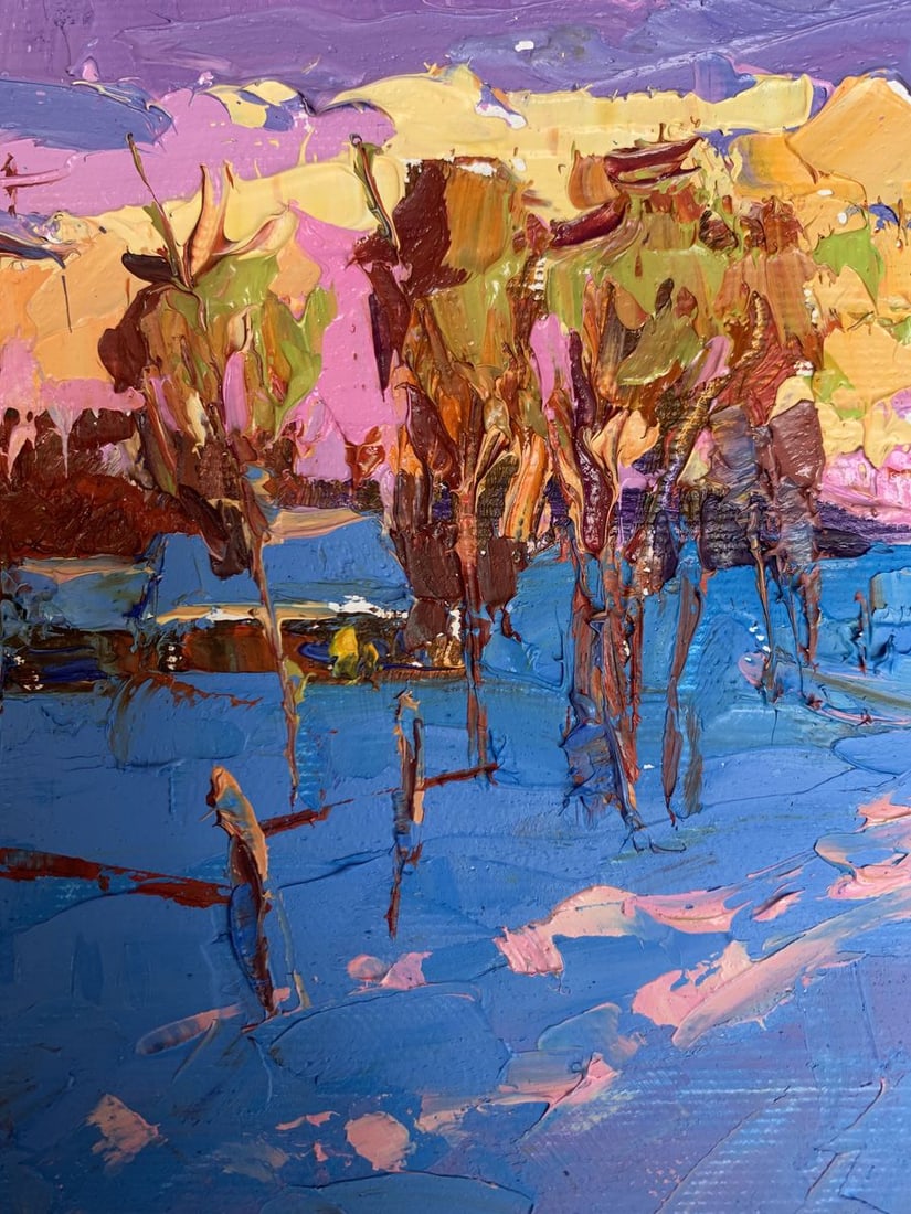 Oil painting In the evening in the cold Oksana Kalenyuk - 4