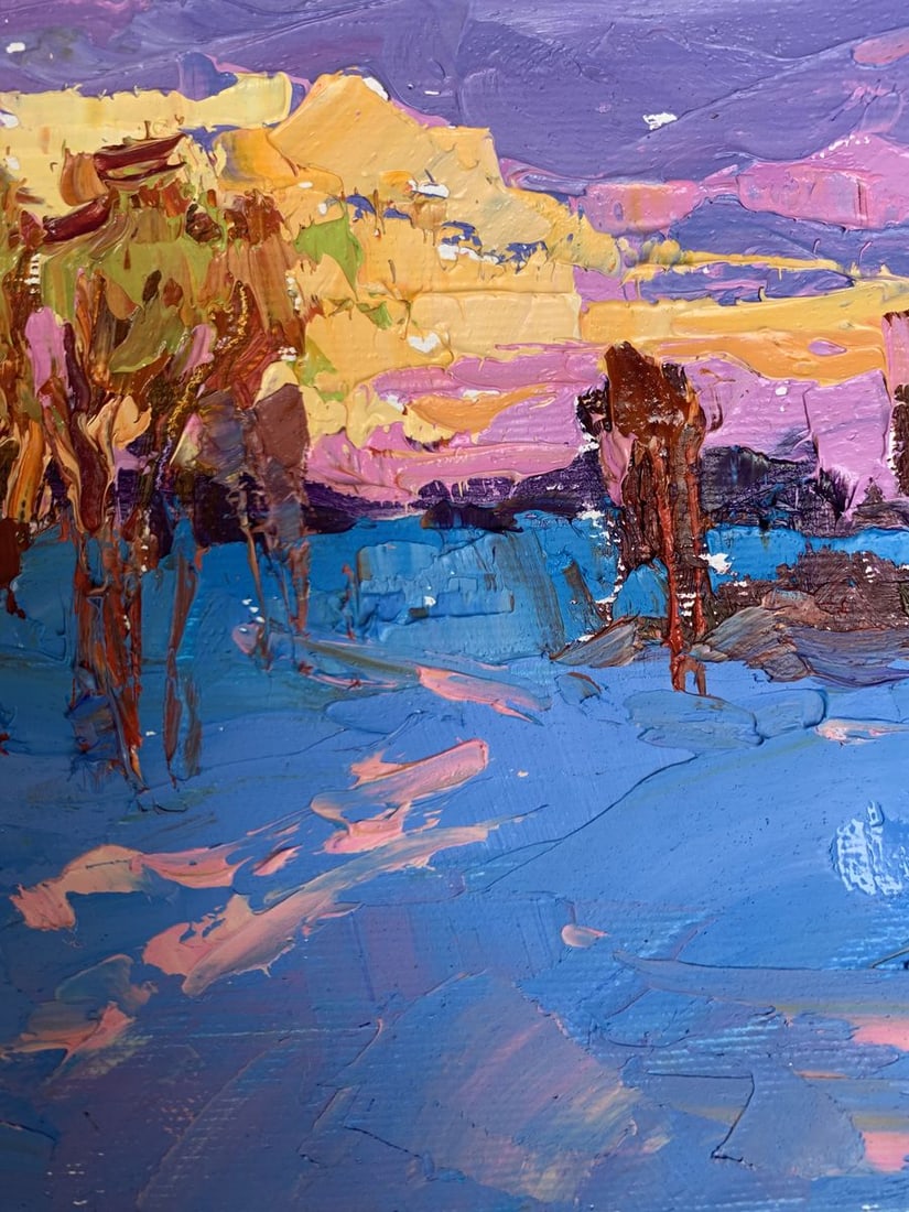 Oil painting In the evening in the cold Oksana Kalenyuk - 6