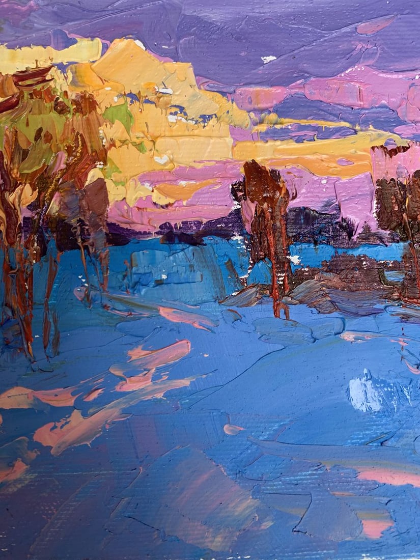 Oil painting In the evening in the cold Oksana Kalenyuk - 7