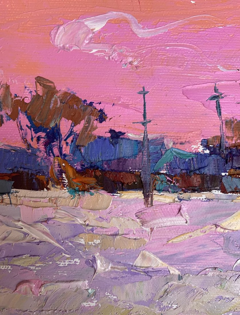 Oil painting It snowed in the evening Oksana Kalenyuk - 5