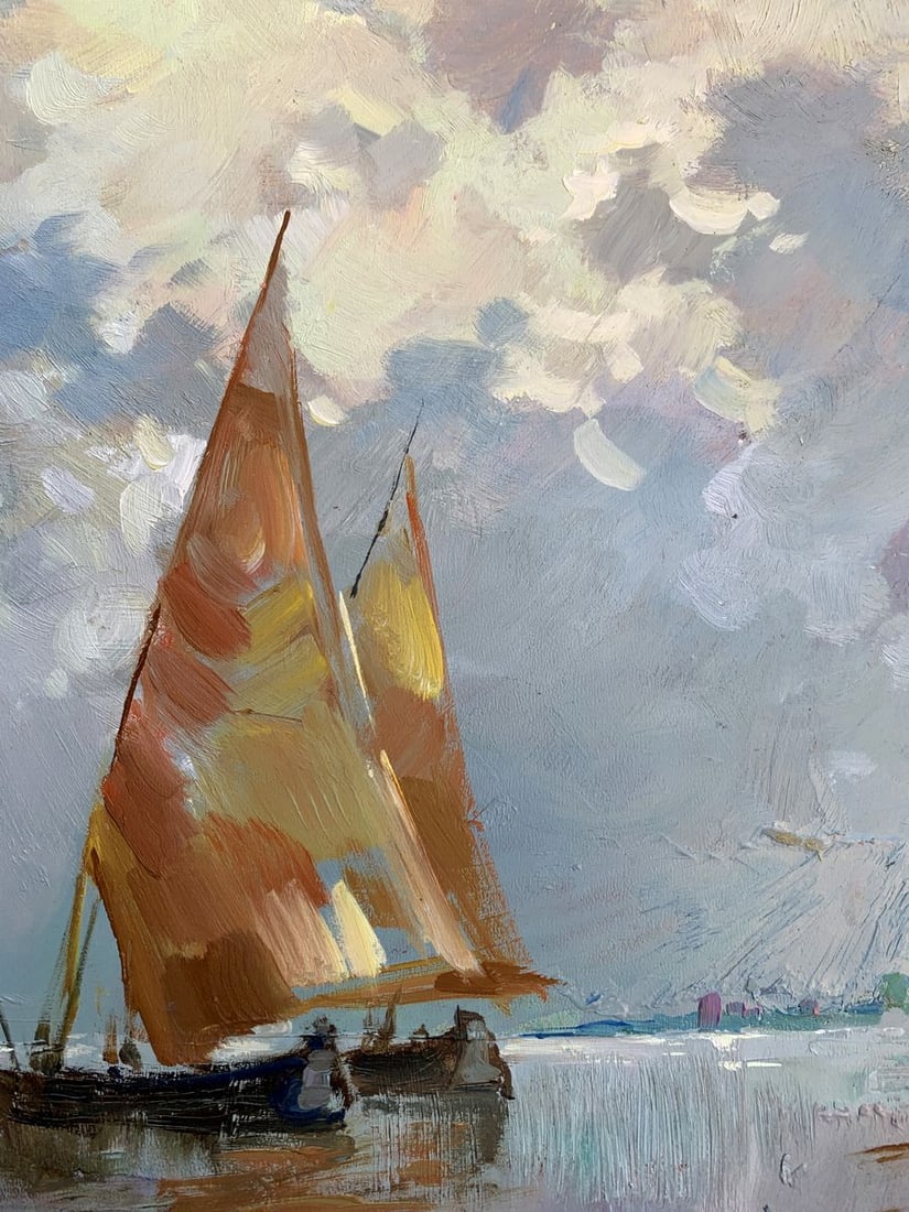 Oil painting Two sailboats at sea Yuriy Suprunchuk - 10