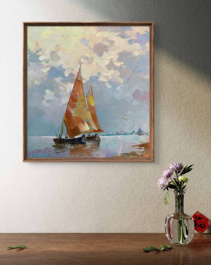 Oil painting Two sailboats at sea Yuriy Suprunchuk - 2