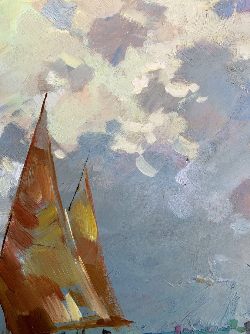Oil painting Two sailboats at sea Yuriy Suprunchuk - 6