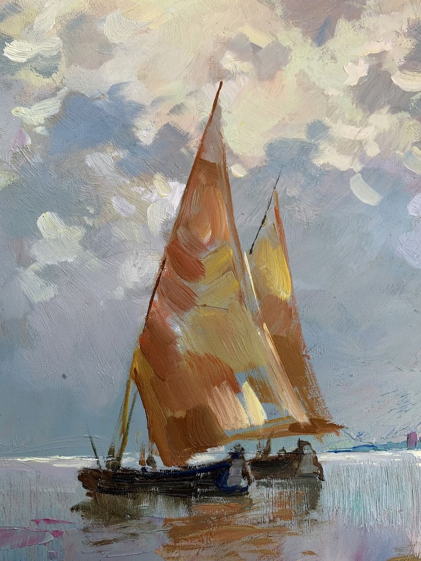 Oil painting Two sailboats at sea Yuriy Suprunchuk - 7