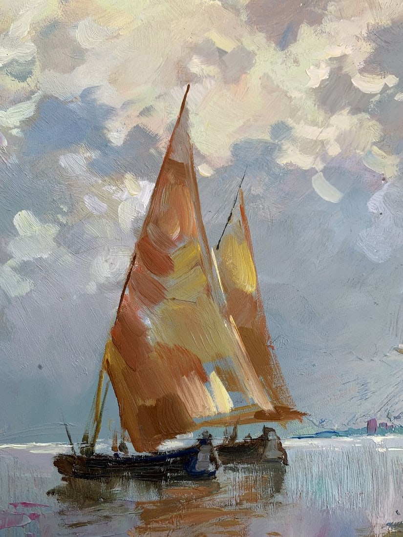 Oil painting Two sailboats at sea Yuriy Suprunchuk - 8
