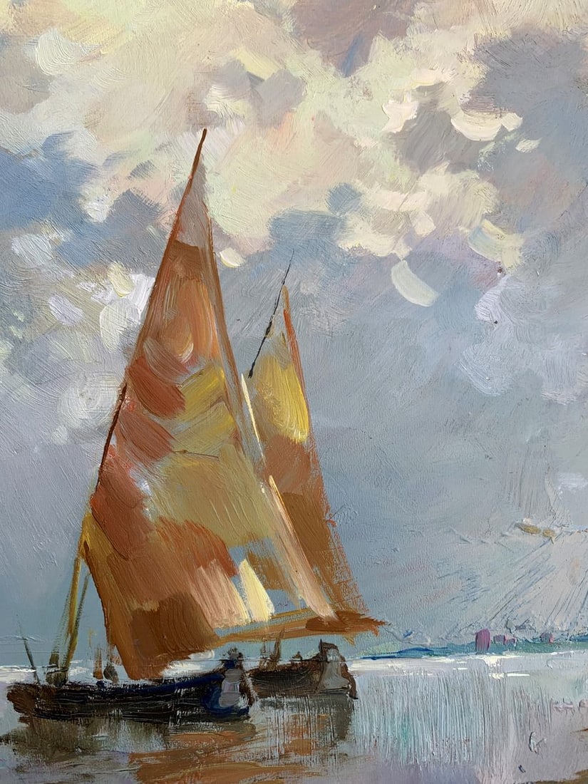 Oil painting Two sailboats at sea Yuriy Suprunchuk - 9