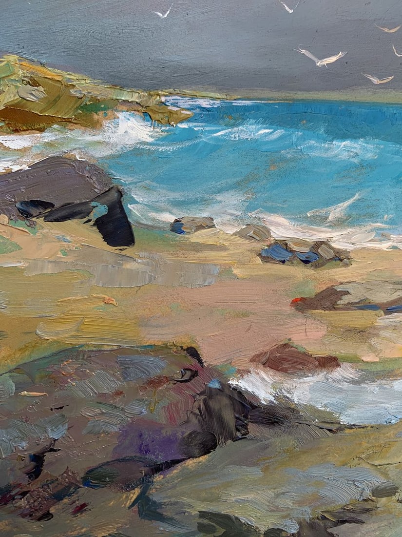 Oil painting White seagulls on the seashore Yuriy Suprunchuk - 5