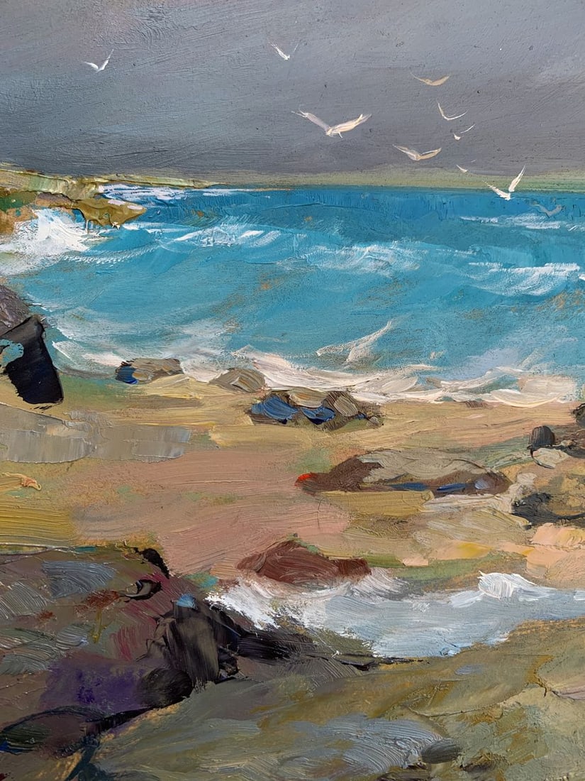 Oil painting White seagulls on the seashore Yuriy Suprunchuk - 6