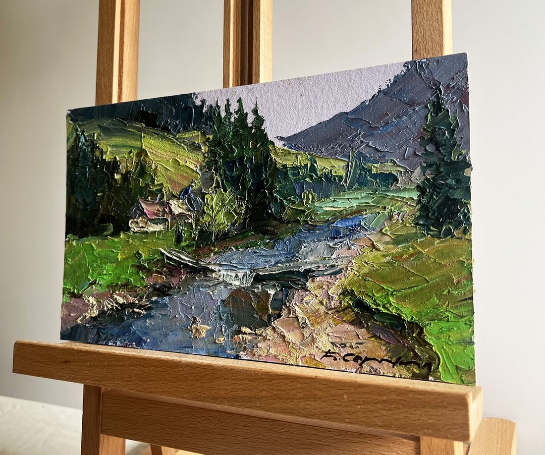 Oil painting Houses in the mountains Boris Serdyuk - 2