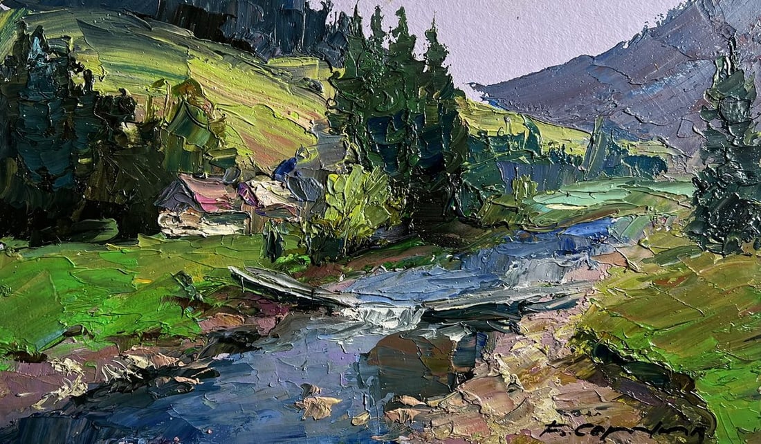 Oil painting Houses in the mountains Boris Serdyuk - 3