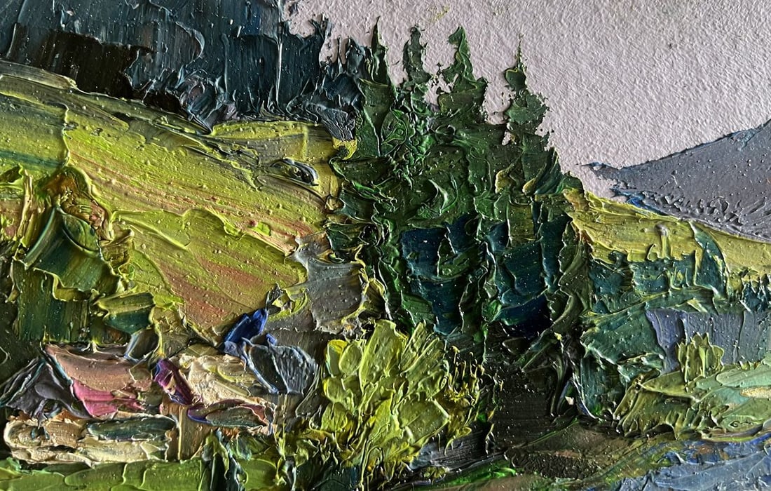 Oil painting Houses in the mountains Boris Serdyuk - 5