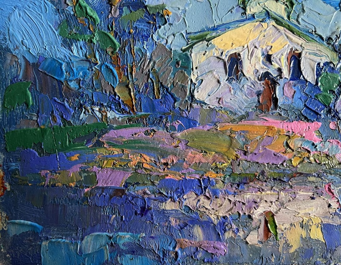 Oil painting Early in the morning at church Oksana Kalenyuk - 6