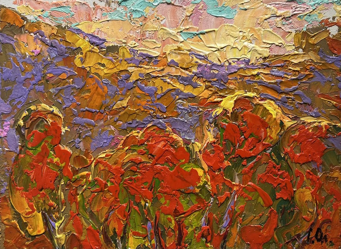 Oil painting Autumn Crimson Alex Kalenyuk - 3